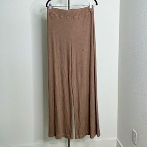 L’AGENCE The Crawford Ribbed Knit Wide Leg Lounge Pants